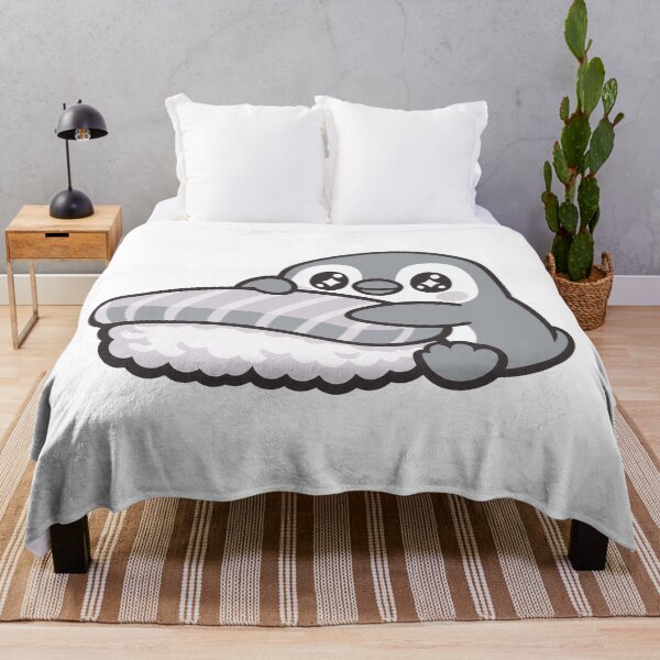 Item preview, Kawaii Penguin Hugging Salmon Nigiri Sushi Sticker | Cute Japanese Sushi Animal Vector Design designed and sold by kawaii animal store (in Japan).