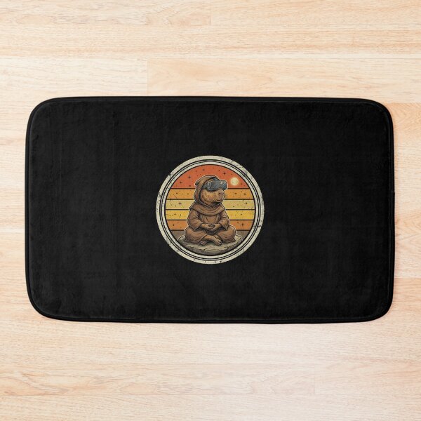 Item preview, Retro Meditating VR Capybara Monk Vintage Badge designed and sold by DuckOddity.