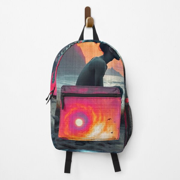 Item preview, Surreal Cyberpunk Giant Head City Ocean Sunset Sci Fi Art designed and sold by RAMIX-Y2K.