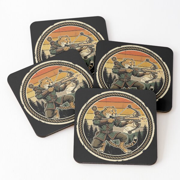 Item preview, Retro Cyber Archer Cheetah Vintage Badge designed and sold by DuckOddity.