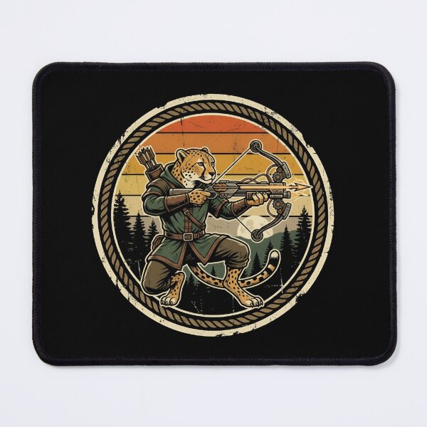 Item preview, Retro Cyber Archer Cheetah Vintage Badge designed and sold by DuckOddity.
