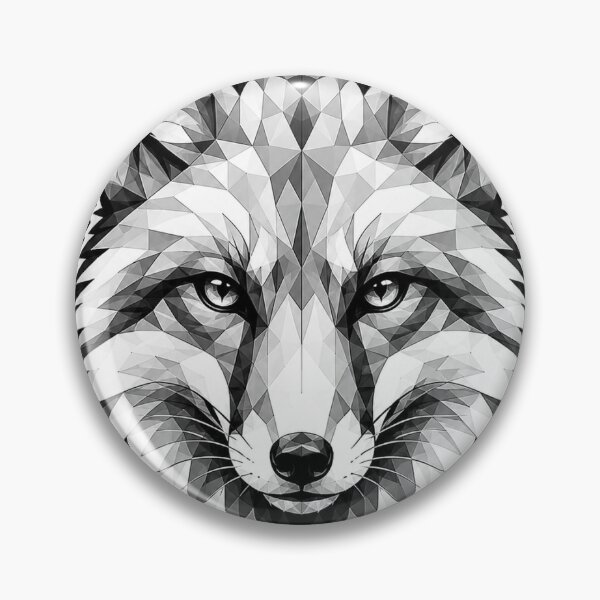 Item preview, Geometric Red Fox Head | Low Poly Wildlife Vector | Black & White Fox Sticker designed and sold by DesertInkArt.