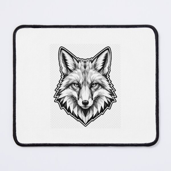 Item preview, Geometric Red Fox Head | Low Poly Wildlife Vector | Black & White Fox Sticker designed and sold by DesertInkArt.