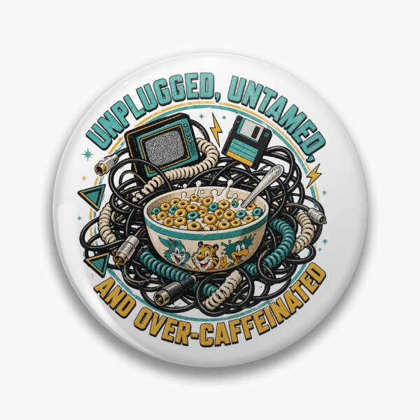 Item preview, Unplugged Untamed Over-Caffeinated Retro Tee designed and sold by CerealBoxInk.