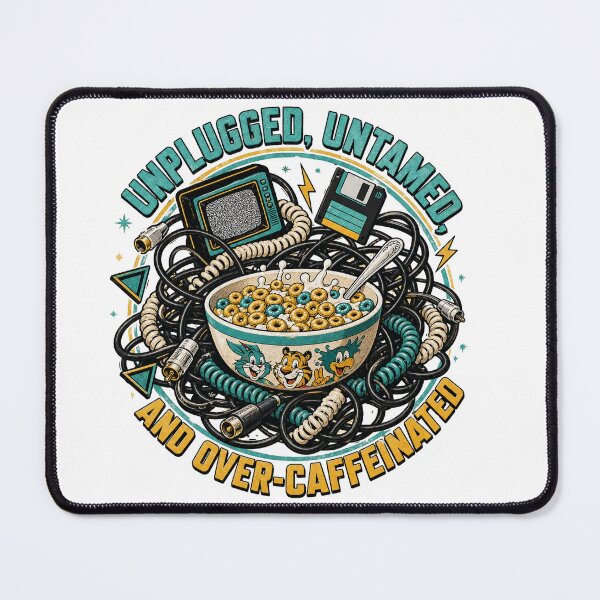 Item preview, Unplugged Untamed Over-Caffeinated Retro Tee designed and sold by CerealBoxInk.