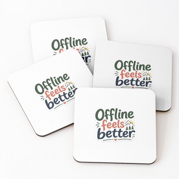 Item preview, Offline Feels Better Sticker | Nature Quote Typography for Digital Detox designed and sold by Ricomin.