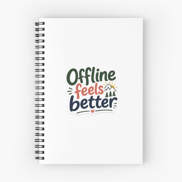 Item preview, Offline Feels Better Sticker | Nature Quote Typography for Digital Detox designed and sold by Ricomin.