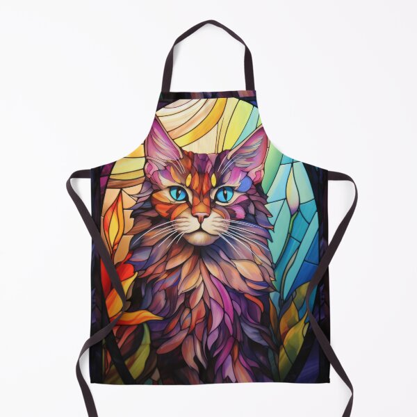 Item preview, Norwegian Forest Cat Stained Glass Art designed and sold by pinkal.