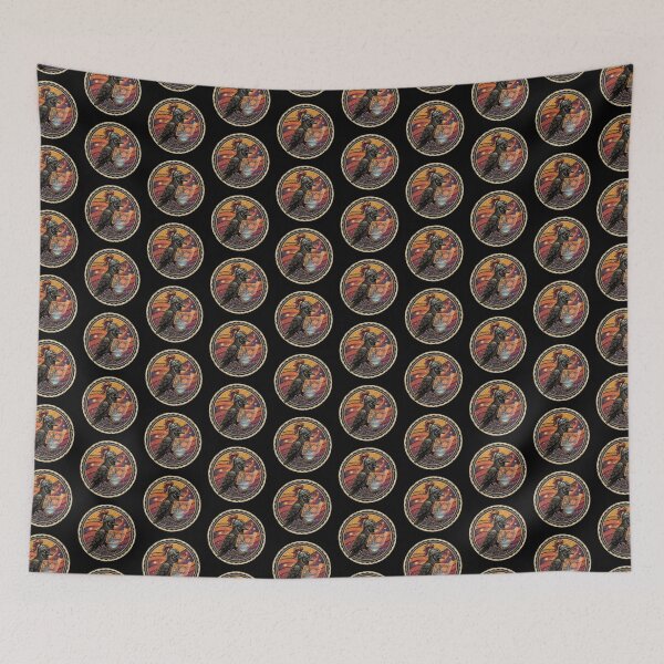 Item preview, Retro Knight Crow Digital Scroll Vintage Badge designed and sold by DuckOddity.