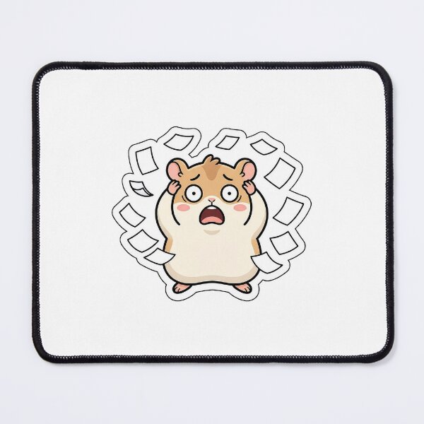 Item preview, Over-wheel-med and Under-caffeinated - Panic-Struck Hamster Sticker designed and sold by SimpleP.