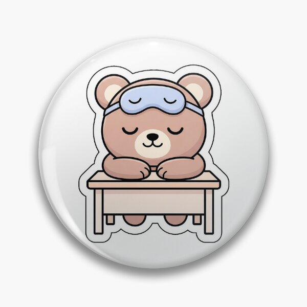 Item preview, Bear-ly Awake at the Office Desk - Cute Sleepy Teddy Bear Sticker designed and sold by SimpleP.