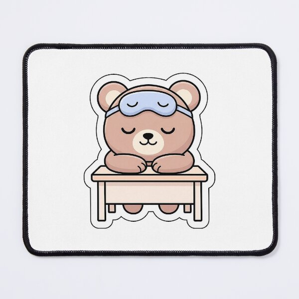 Item preview, Bear-ly Awake at the Office Desk - Cute Sleepy Teddy Bear Sticker designed and sold by SimpleP.