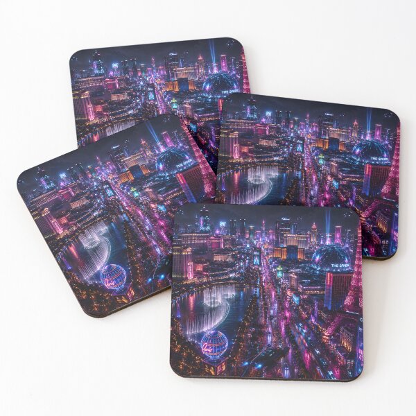 Item preview, Las Vegas 2150 Cyberpunk | Neon Atlas | Futuristic Neon Wall Art | Sci-Fi Cityscape designed and sold by NSAstore.