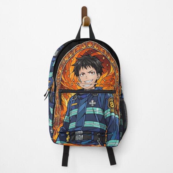 Item preview, Shinra Kusakabe Fire Force Smiling Flame Stained Glass designed and sold by mildaclairmo.