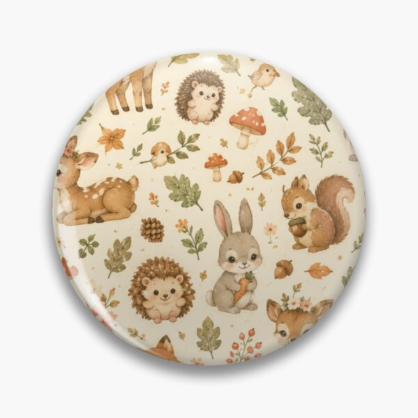 Item preview, Cute Woodland Forest Animals Watercolor Pattern | Fox Deer Bunny Owl Hedgehog Autumn Nature designed and sold by DreamPixelPrint.