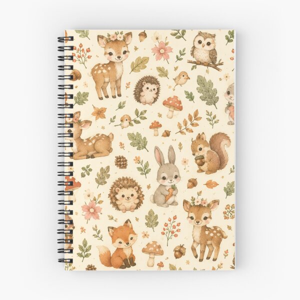 Item preview, Cute Woodland Forest Animals Watercolor Pattern | Fox Deer Bunny Owl Hedgehog Autumn Nature designed and sold by DreamPixelPrint.