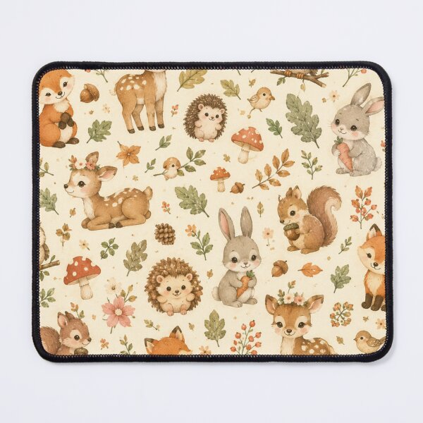 Item preview, Cute Woodland Forest Animals Watercolor Pattern | Fox Deer Bunny Owl Hedgehog Autumn Nature designed and sold by DreamPixelPrint.