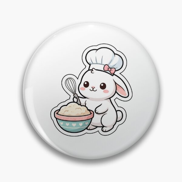 Item preview, Bunny Baker Whisk-ing it All - Kawaii Chef Rabbit Baking Sticker designed and sold by SimpleP.