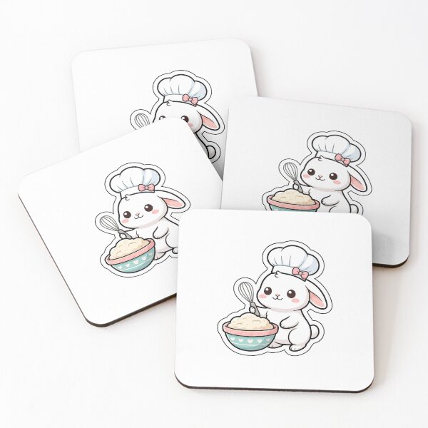 Item preview, Bunny Baker Whisk-ing it All - Kawaii Chef Rabbit Baking Sticker designed and sold by SimpleP.