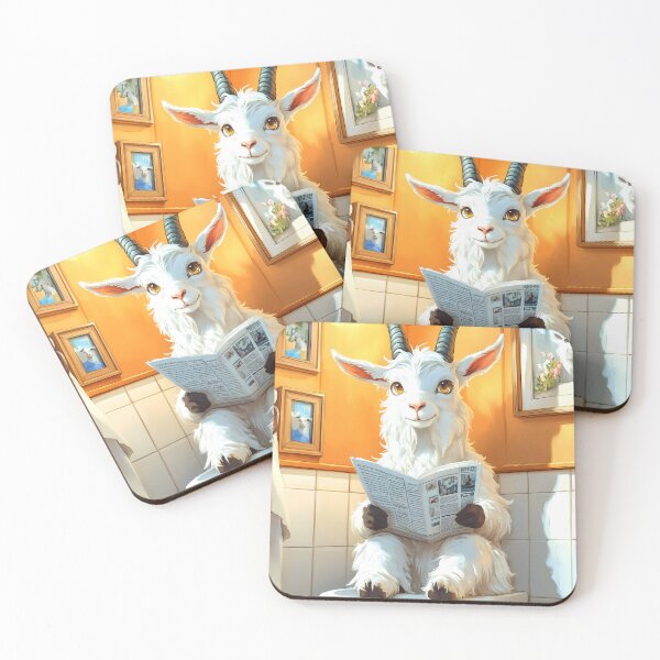 Item preview, Goat Bathroom Newspaper Reader Farm Animal Kawaii Humor designed and sold by mildaclairmo.