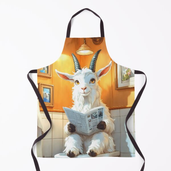 Item preview, Goat Bathroom Newspaper Reader Farm Animal Kawaii Humor designed and sold by mildaclairmo.