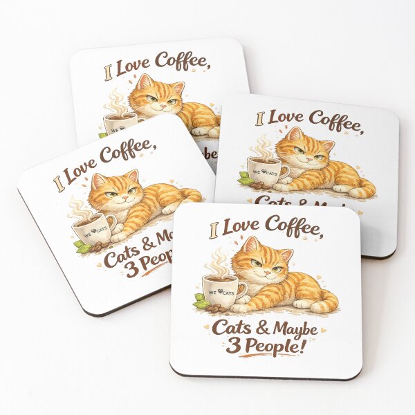 Item preview, I Love Coffee, Cats & Maybe 3 People! designed and sold by WeLoveCatss.