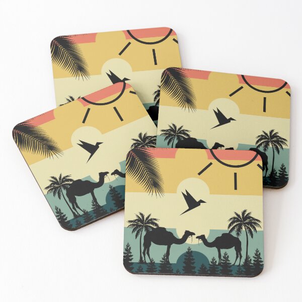 Item preview, Retro Camel Desert Sunset Silhouette designed and sold by ShabanMerch⭐⭐⭐.
