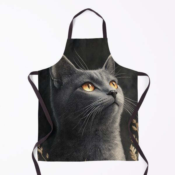 Item preview, Russian Blue Cat Golden Eyes Botanical Shadow designed and sold by mildaclairmo.
