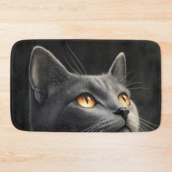 Item preview, Russian Blue Cat Golden Eyes Botanical Shadow designed and sold by mildaclairmo.