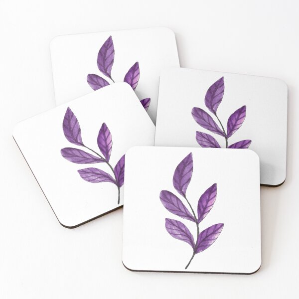 Item preview, Purple Watercolor Leaves | Minimal Botanical Nature Illustration designed and sold by MysticPurpleHue.