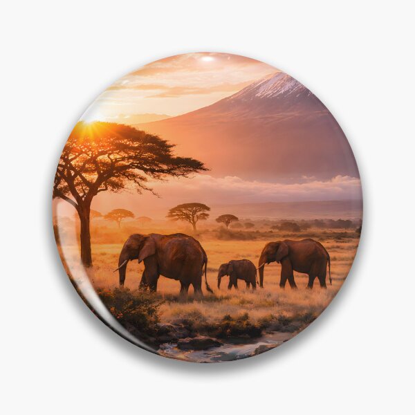 Item preview, Savannah Sunrise with Elephants designed and sold by Yomere.