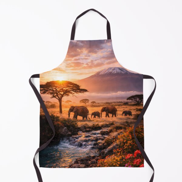 Item preview, Savannah Sunrise with Elephants designed and sold by Yomere.