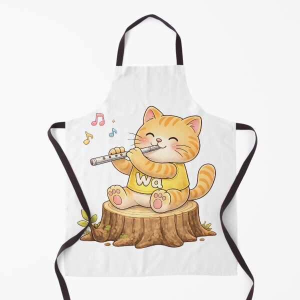 Item preview, Cute Orange Tabby Cat Playing Flute Kawaii Music Lover Gift designed and sold by Wawa5656.