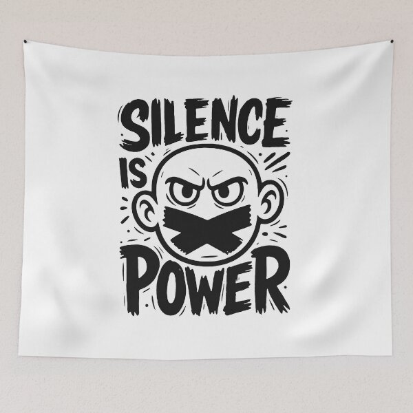 Item preview, Silence Is Power Censored Face Tape Dark Urban Streetwear Graphic designed and sold by DesignArtist.ia.
