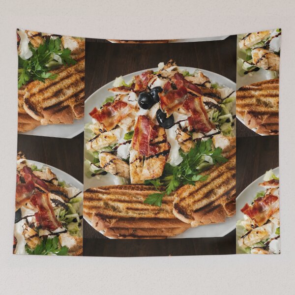 Item preview, Gourmet Chicken Caesar Salad Photo Print | Grilled Chicken Crisp Bacon Salad Canvas | Culinary Kitchen Wall Art | Restaurant Food Photography Print designed and sold by SergioMiklos.