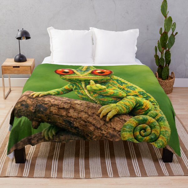 Item preview, Fiery Chameleon Attitude – Glowing Eyes & Middle Finger designed and sold by Rocket&Stars.