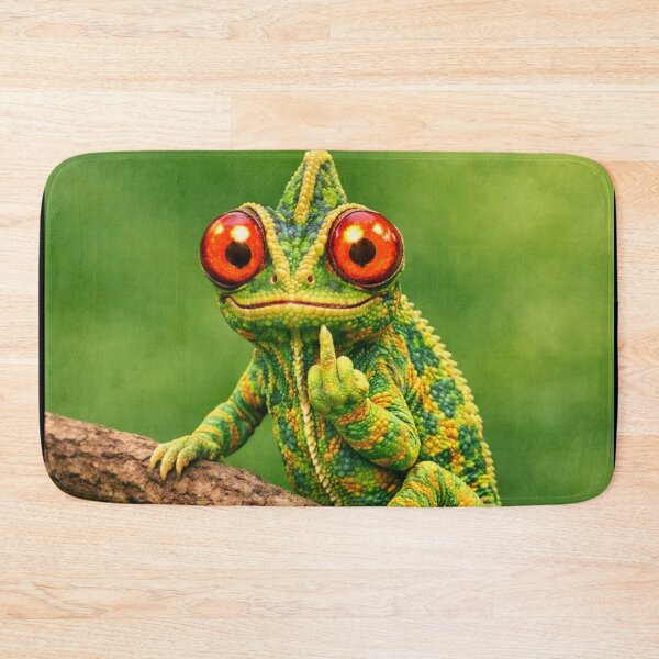 Item preview, Fiery Chameleon Attitude – Glowing Eyes & Middle Finger designed and sold by Rocket&Stars.