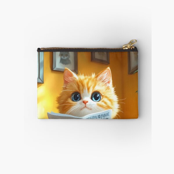 Item preview, Chartreux Cat Newspaper Reader Bathroom Kawaii Orange Kitten designed and sold by mildaclairmo.