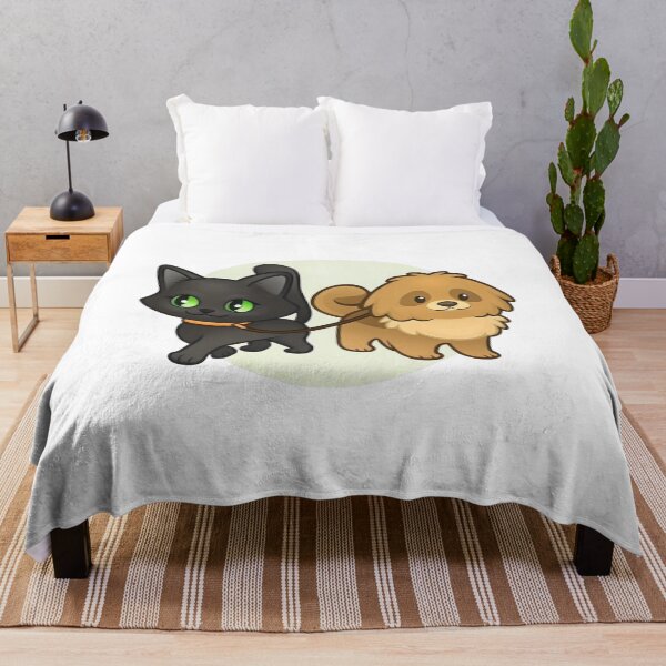 Item preview, Cat and Dog Sleeping Together Cute Pet Friends designed and sold by Charonde.
