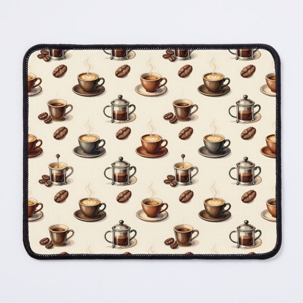 Item preview, Coffee Cups French Press Beans Vintage Illustration designed and sold by Sybille-Yates.
