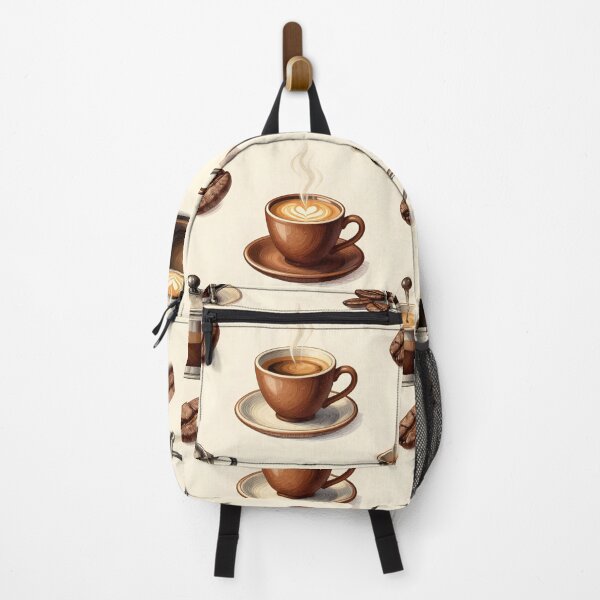 Item preview, Coffee Cups French Press Beans Vintage Illustration designed and sold by Sybille-Yates.