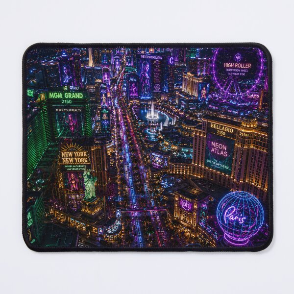 Item preview, Las Vegas 2150 Cyberpunk | Neon Atlas | Futuristic Neon Wall Art | Sci-Fi Cityscape designed and sold by NSAstore.