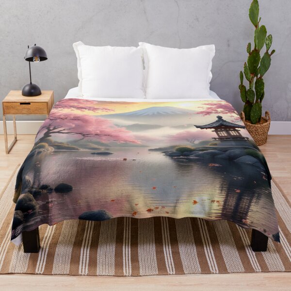 Item preview, Mount Fuji Sakura Sunrise | Japanese Zen Landscape | Cherry Blossom Nature Wall Art designed and sold by DreamyWallVibes.
