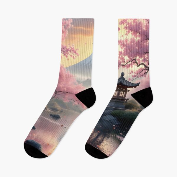 Item preview, Mount Fuji Sakura Sunrise | Japanese Zen Landscape | Cherry Blossom Nature Wall Art designed and sold by DreamyWallVibes.
