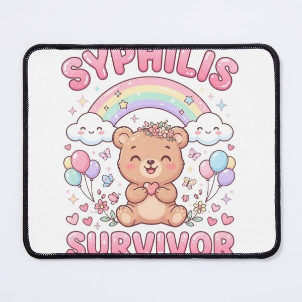 Item preview, Bear Syphilis survivor funny gag adult humor novelty designed and sold by CheeseBlueprint.