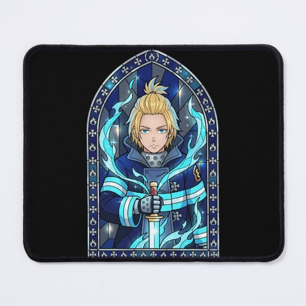 Item preview, Arthur Boyle Fire Force Blue Flame Knight Stained Glass designed and sold by mildaclairmo.