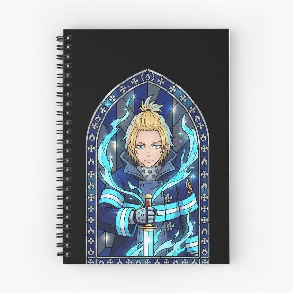 Item preview, Arthur Boyle Fire Force Blue Flame Knight Stained Glass designed and sold by mildaclairmo.