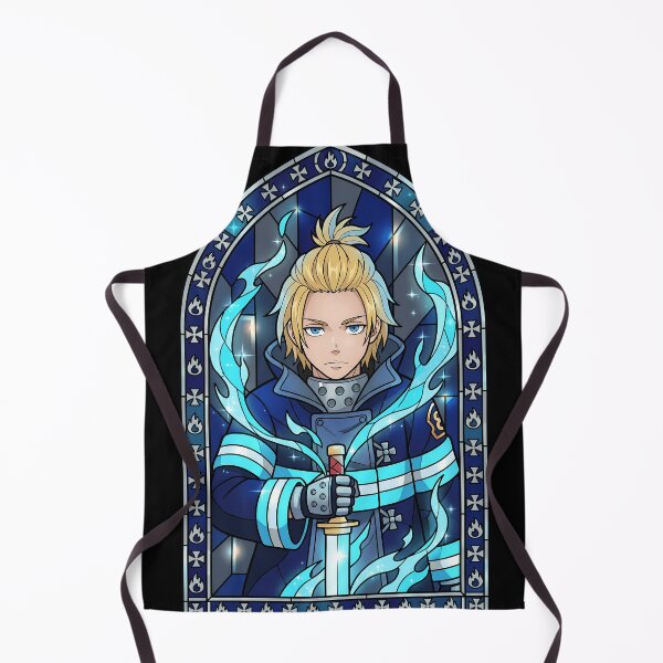 Item preview, Arthur Boyle Fire Force Blue Flame Knight Stained Glass designed and sold by mildaclairmo.