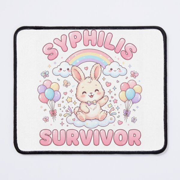 Item preview, Rabbit Syphilis survivor funny gag adult humor novelty designed and sold by CheeseBlueprint.