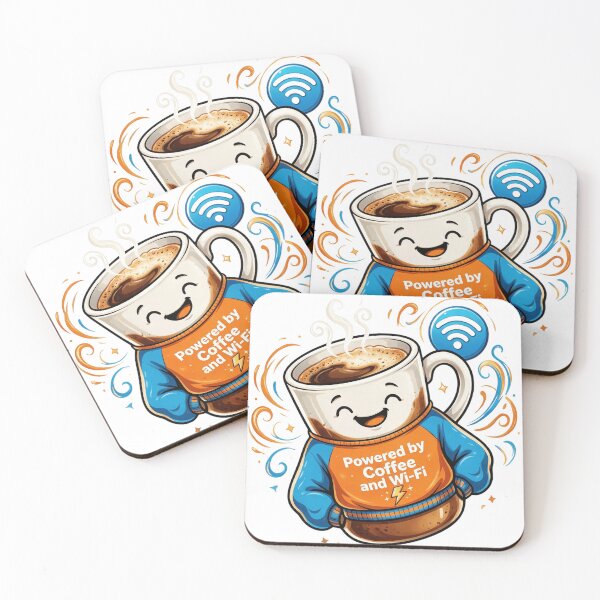 Item preview, Powered by Coffee and Wi-Fi designed and sold by DVerse Studio.